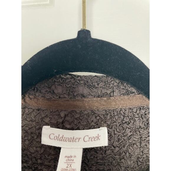 Coldwater‎ Creek 2X Crinkle Colorblock Button-Up Top/Jacket - Picture 2 of 5